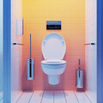 Illustration bati support WC suspendu dans salle de bains moderne