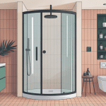 cabine de douche 80x80 intégrée dans salle de bains moderne