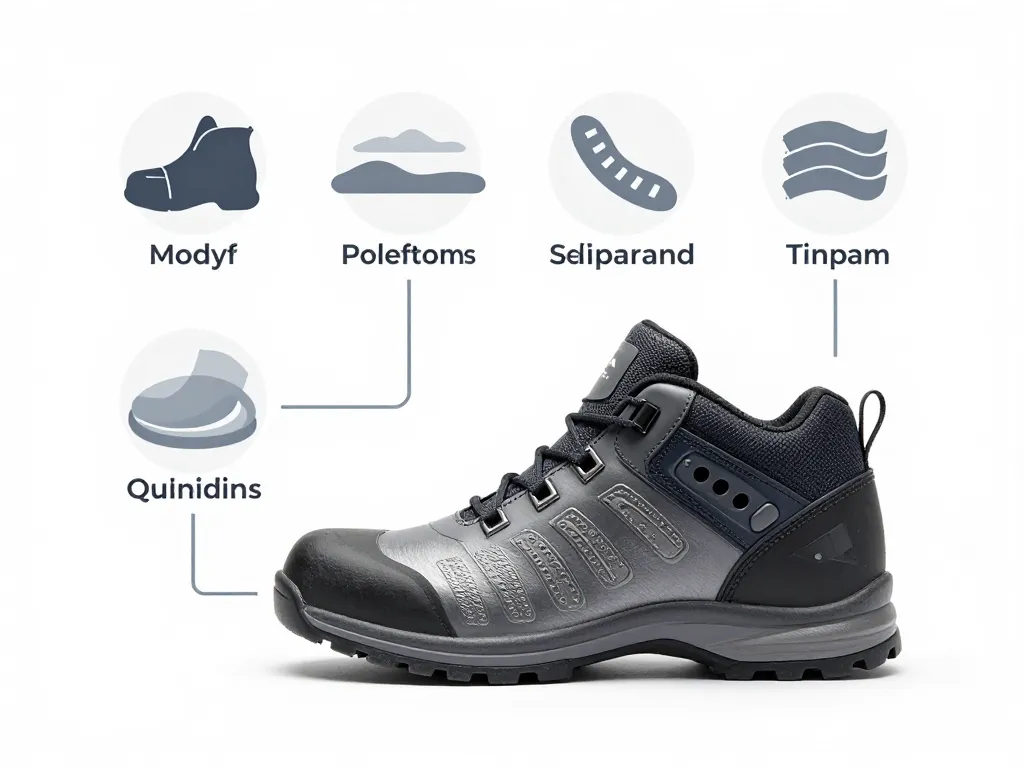 schéma normes matériaux chaussures de sécurité modyf