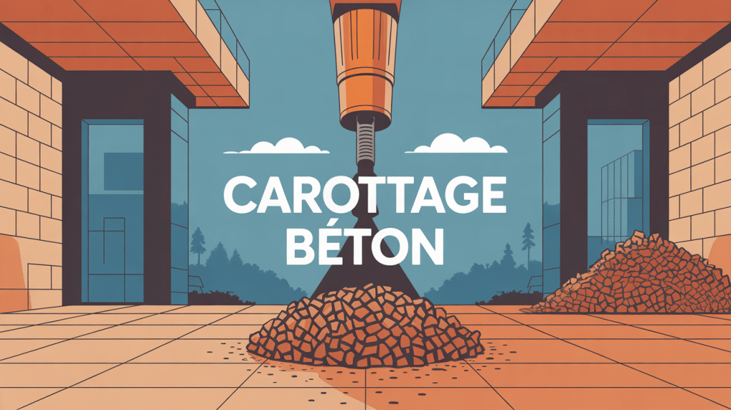 illustration carottage beton chantier