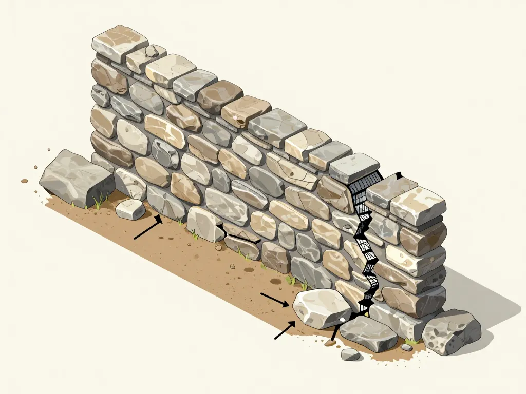 consolider un mur en pierre qui penche causes et evaluation risques