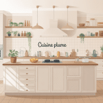 illustration cuisine plume lumineuse épurée