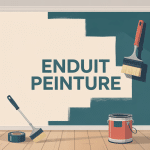 illustration mur enduit peinture outils modernes