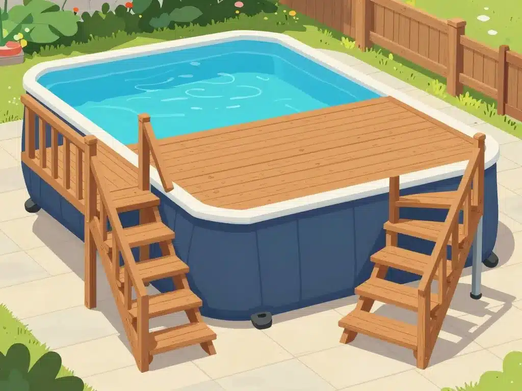comparatif escalier bois piscine hors sol différents types