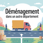 je déménage dans un autre département, camion et cartons