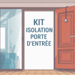 illustration kit isolation porte d'entrée moderne ambiance chaleureuse