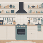 meuble range balai et aspirateur illustration organisation moderne