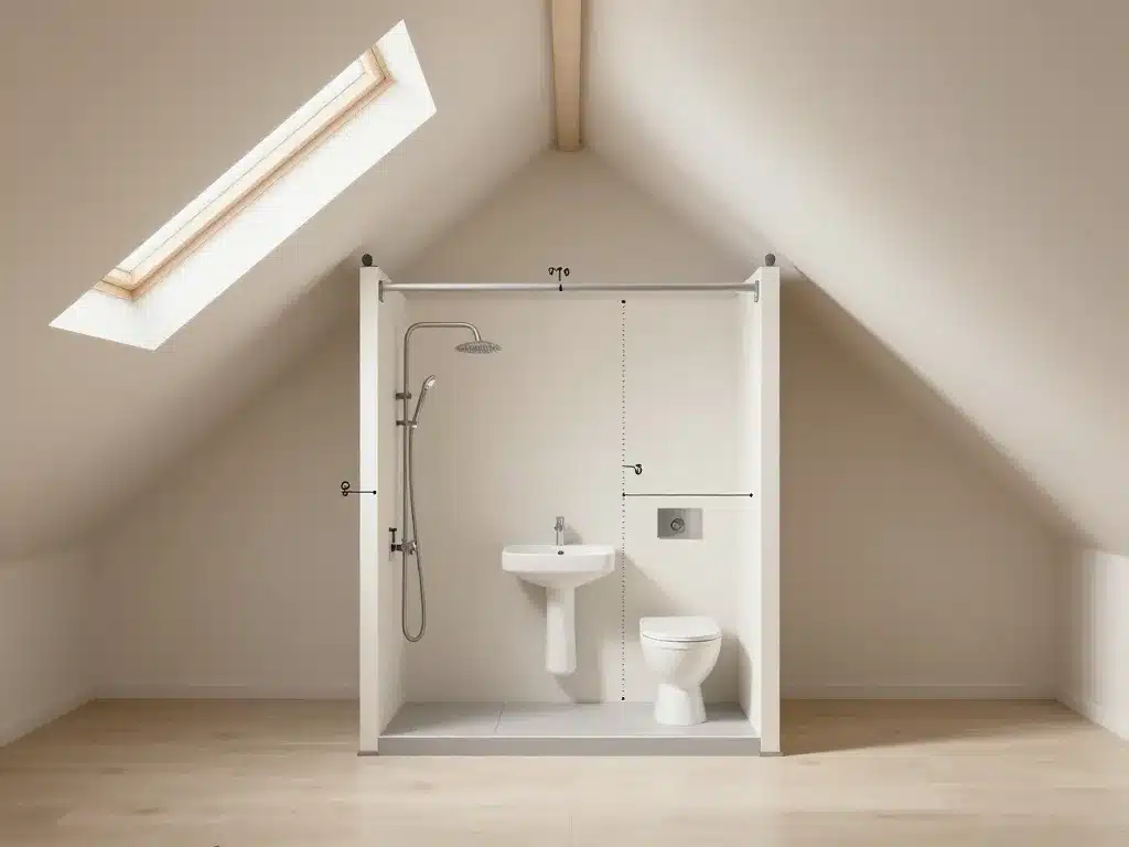 schéma préparatif salle de bain sous comble 4m2 hauteur et zones techniques