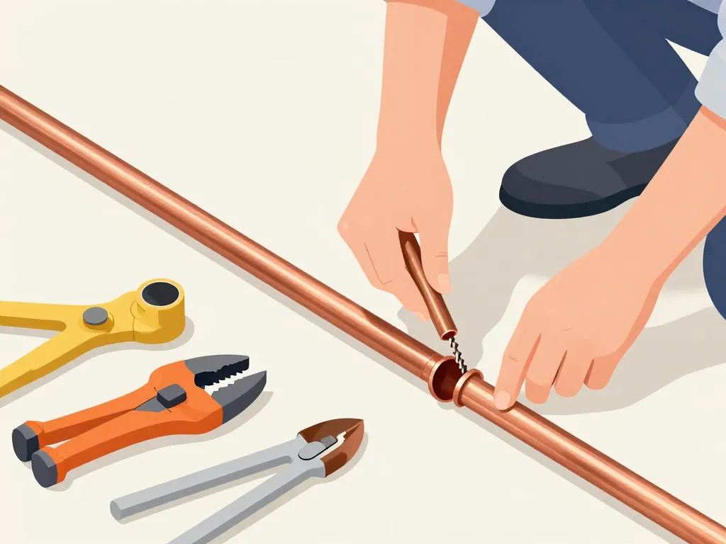 préparation tuyaux raccorder per sur cuivre