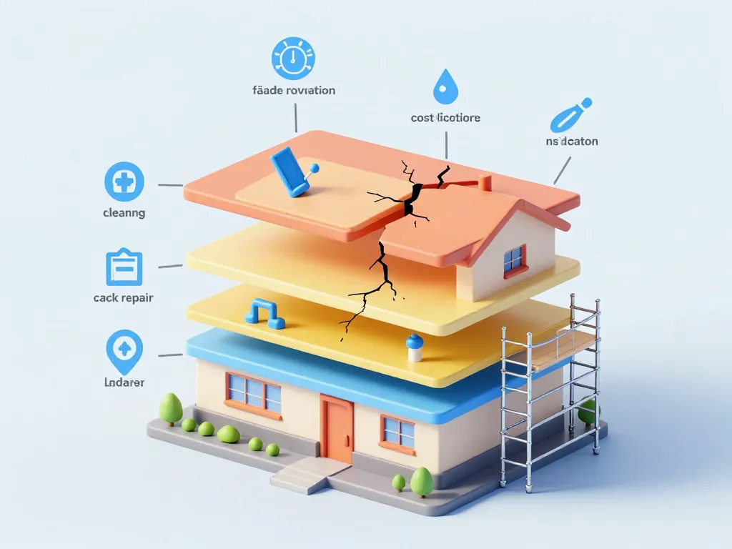 schéma prix de ravalement de façade facteurs coût