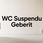 wc suspendu geberit dans salle de bain haut de gamme
