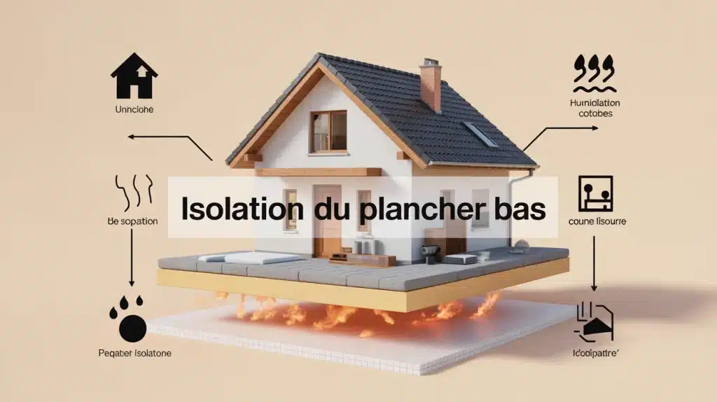 Isolation du plancher bas : sol isolé au-dessus d’un vide sanitaire