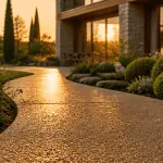Chemin béton drainant prix m2 dans jardin moderne