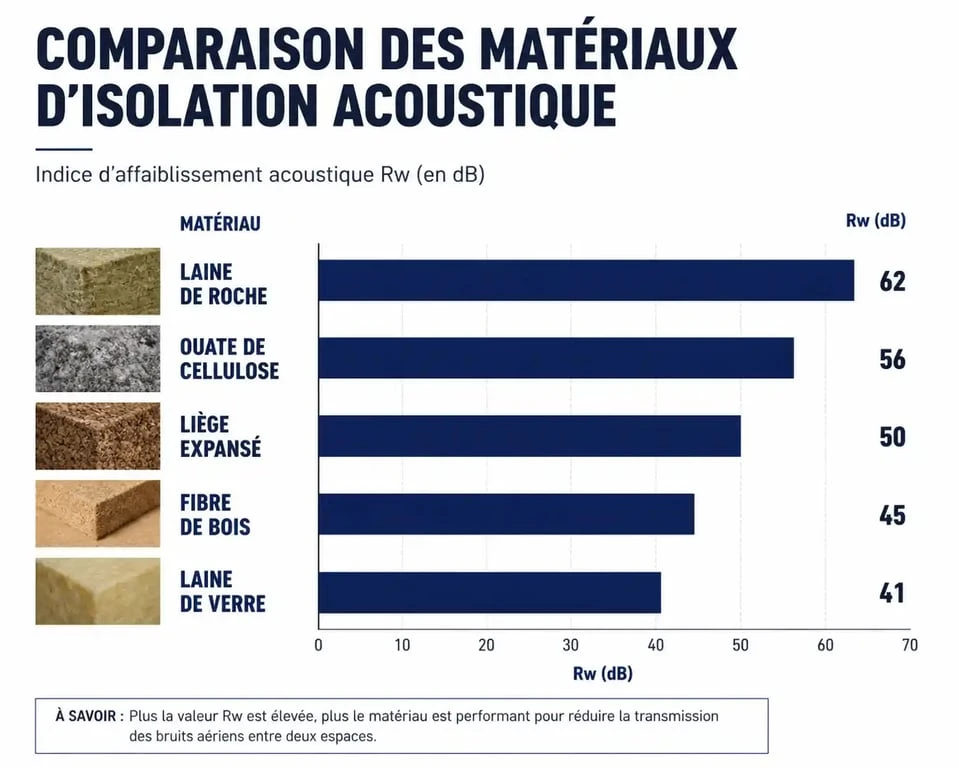 Comparatif des performances acoustiques des meilleurs isolants phoniques