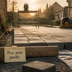 Pose pavé prix m2, allée en chantier