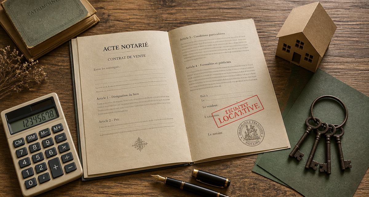 vente locative contrat et clés sur table