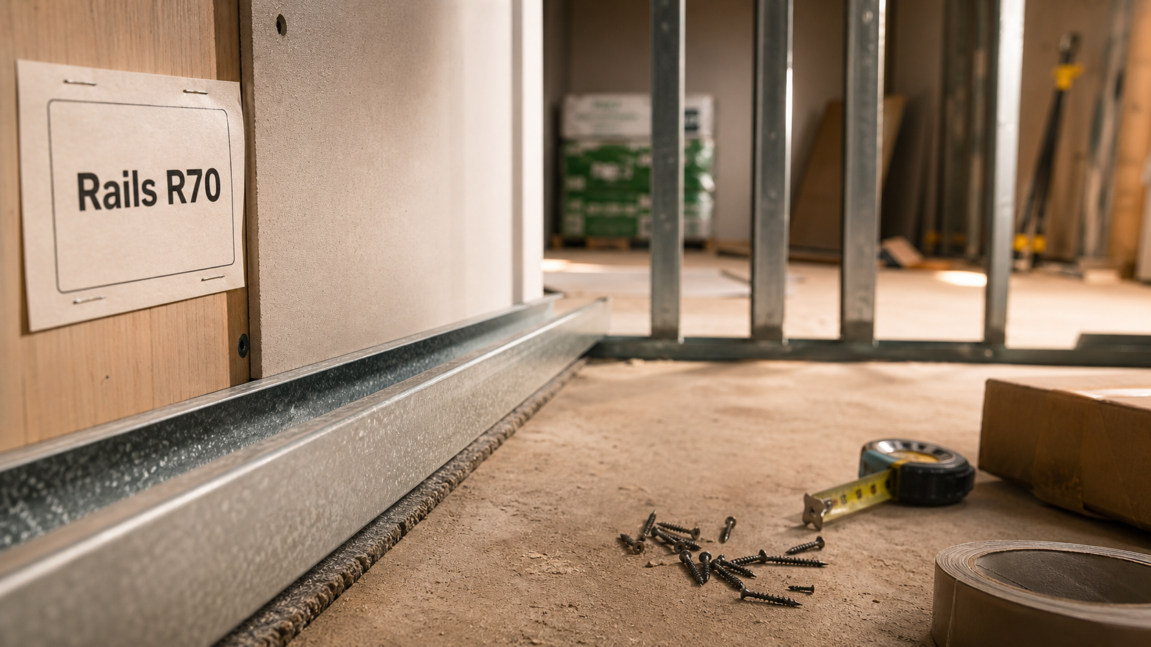 Rails pour placo R70 : rail acier et montants pour cloison isolante