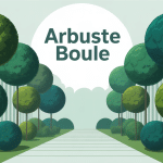 Image arbuste boule, jardin structuré, ambiance graphique
