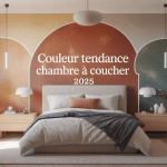 Illustration chambre à coucher couleur tendance 2024 ambiance apaisante