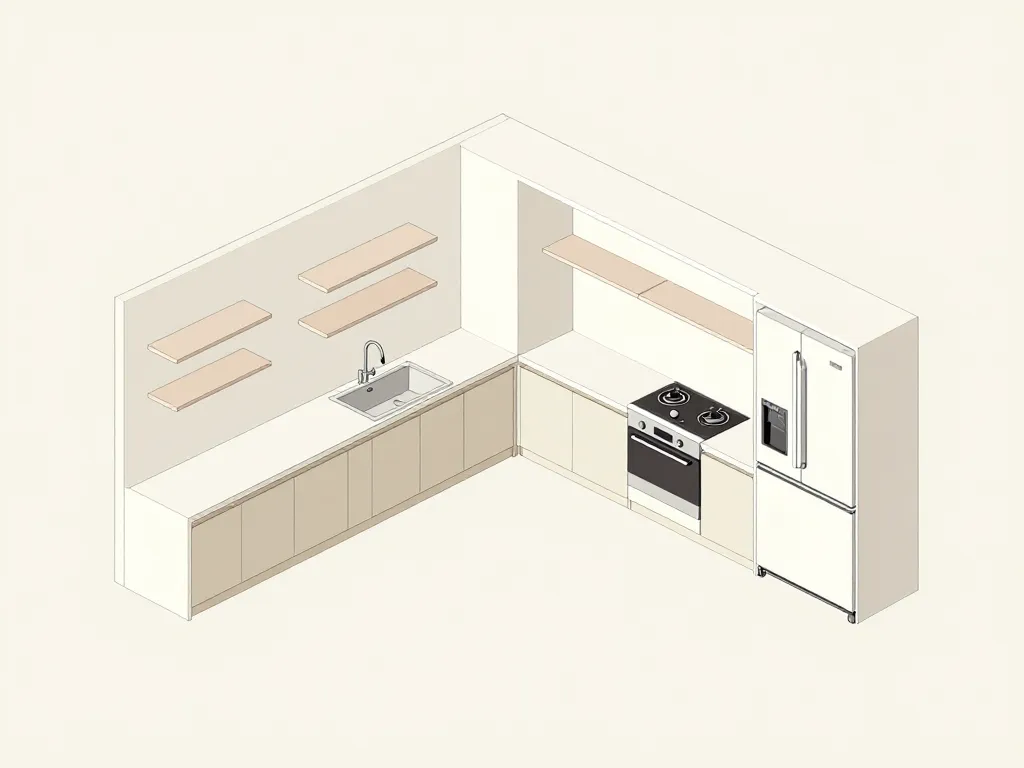 schéma cuisine plume agencement moderne léger
