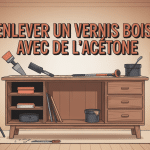illustration décapage meuble bois acetone sécurité