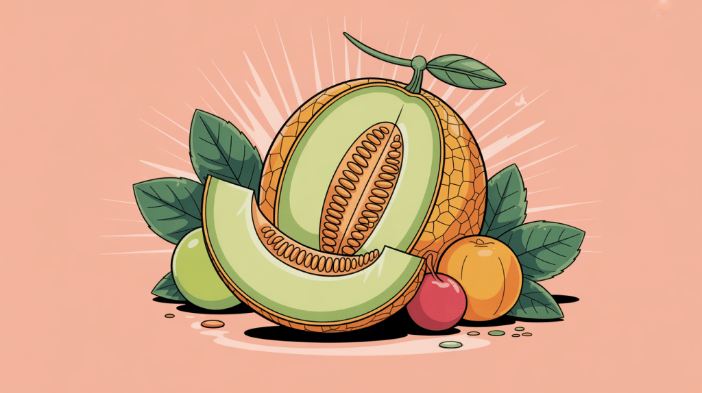 honey do melon coupé sur fond estival avec fruits