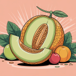honey do melon coupé sur fond estival avec fruits