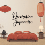japonais deco illustration style zen minimaliste bois et bambou