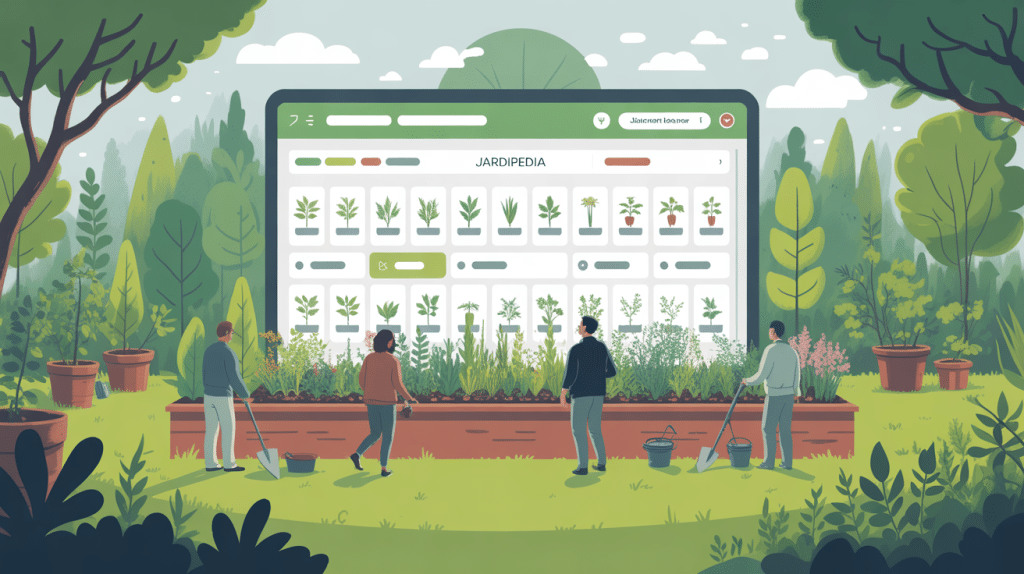 illustration jardipedia plateforme jardinage ordinateur