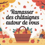 ou ramasser des châtaignes autour de moi illustration forêt automnale