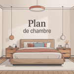 plan chambre illustration déco moderne lumineuse