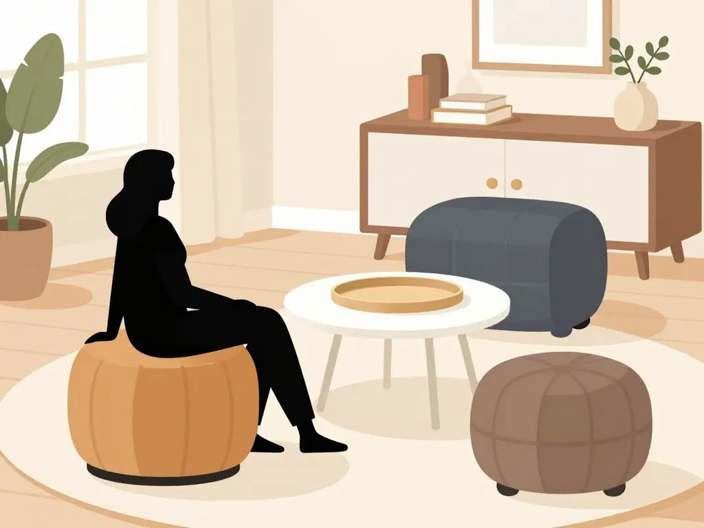 pouf tabouret multifonction salon illustration