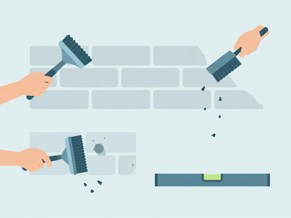 Schéma préparation enduire un mur en parpaing inspection nettoyage