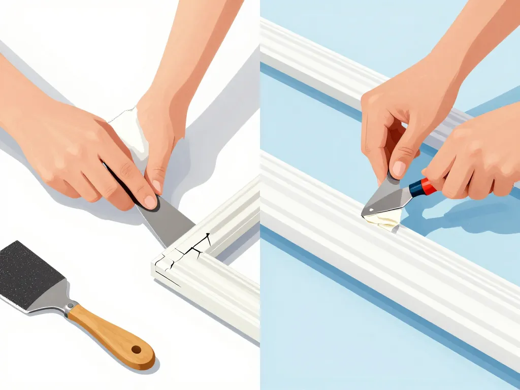 réparer du pvc blanc avant après application mastic époxy