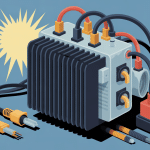 Illustration sécuritaire moderne transformateur 230v 12v
