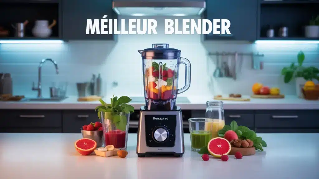 illustration meilleur blender avec ingrédients frais