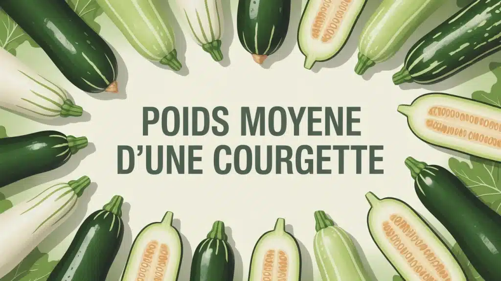 illustration vectorielle de courgettes avec poids moyen