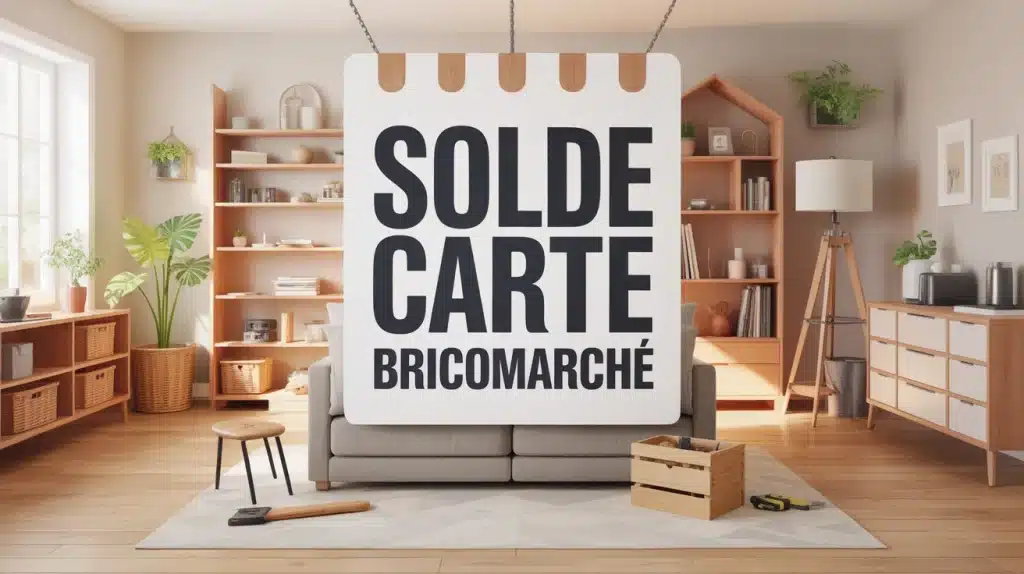 Illustration carte fidélité solde carte Bricomarché avec outils bricolage