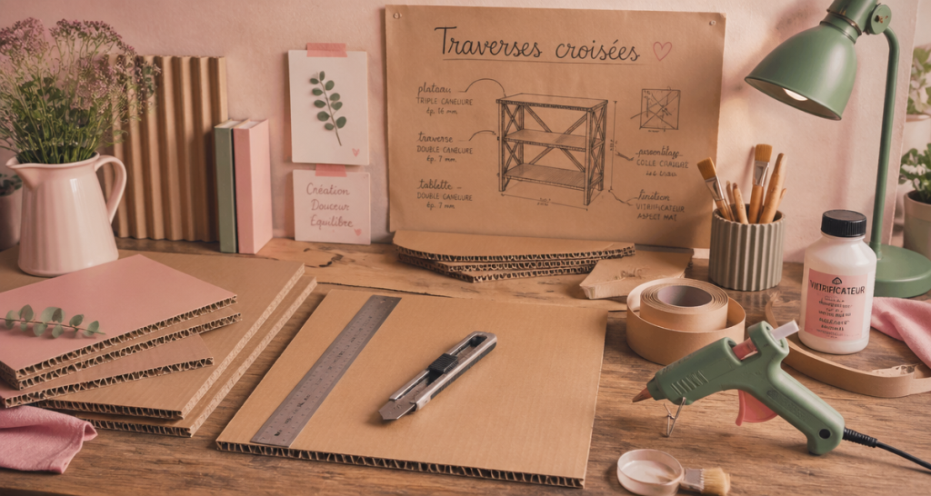 meuble en carton fabrication atelier outils