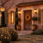decoration noel exterieur facade maison guirlandes
