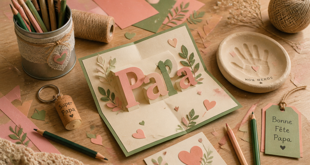 idée cadeau fête des pères à fabriquer facilement carte pop-up et objets DIY