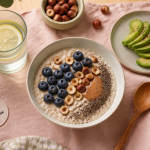 petit dej équilibré recette porridge myrtilles noisettes