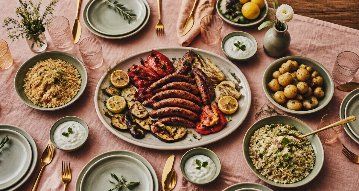 Accompagner merguez avec légumes grillés et semoule