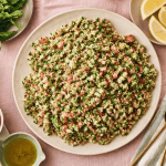 recette taboulé méditerranéen assiette et ingrédients