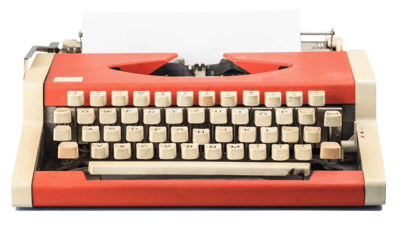 A typewriter ready to write a press release