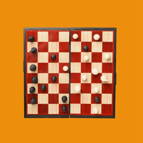 Off-target crisis communications 5 Chess board with orange background