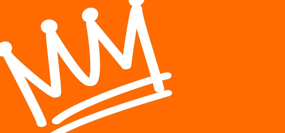 The top 5 rules for building a successful brand in 2026 2 A cartoon sketched crown on an orange background