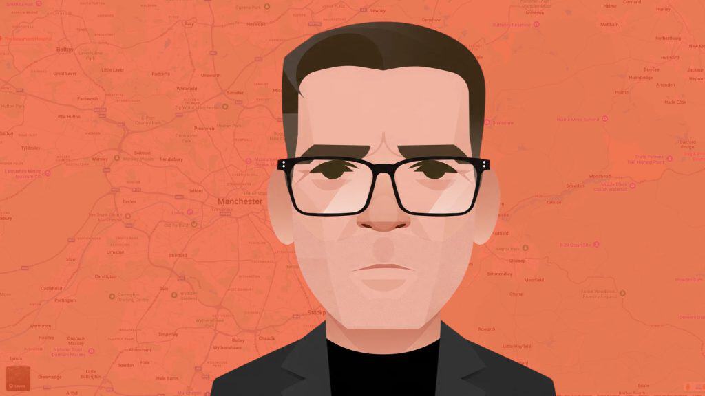 Mastering the political interview 3 Burnham orange cartoon format with manchester map in background