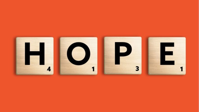 Blog 2 Hope written out as a word on orange background