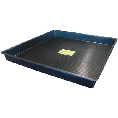 Durable black plastic tray for retail display and storage solutions.